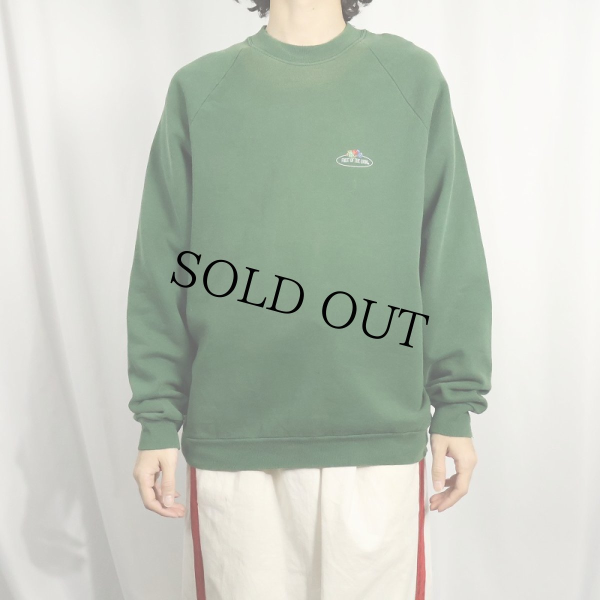 画像2: 90's EURO FRUIT OF THE LOOM ロゴプリントスウェット XL (2)