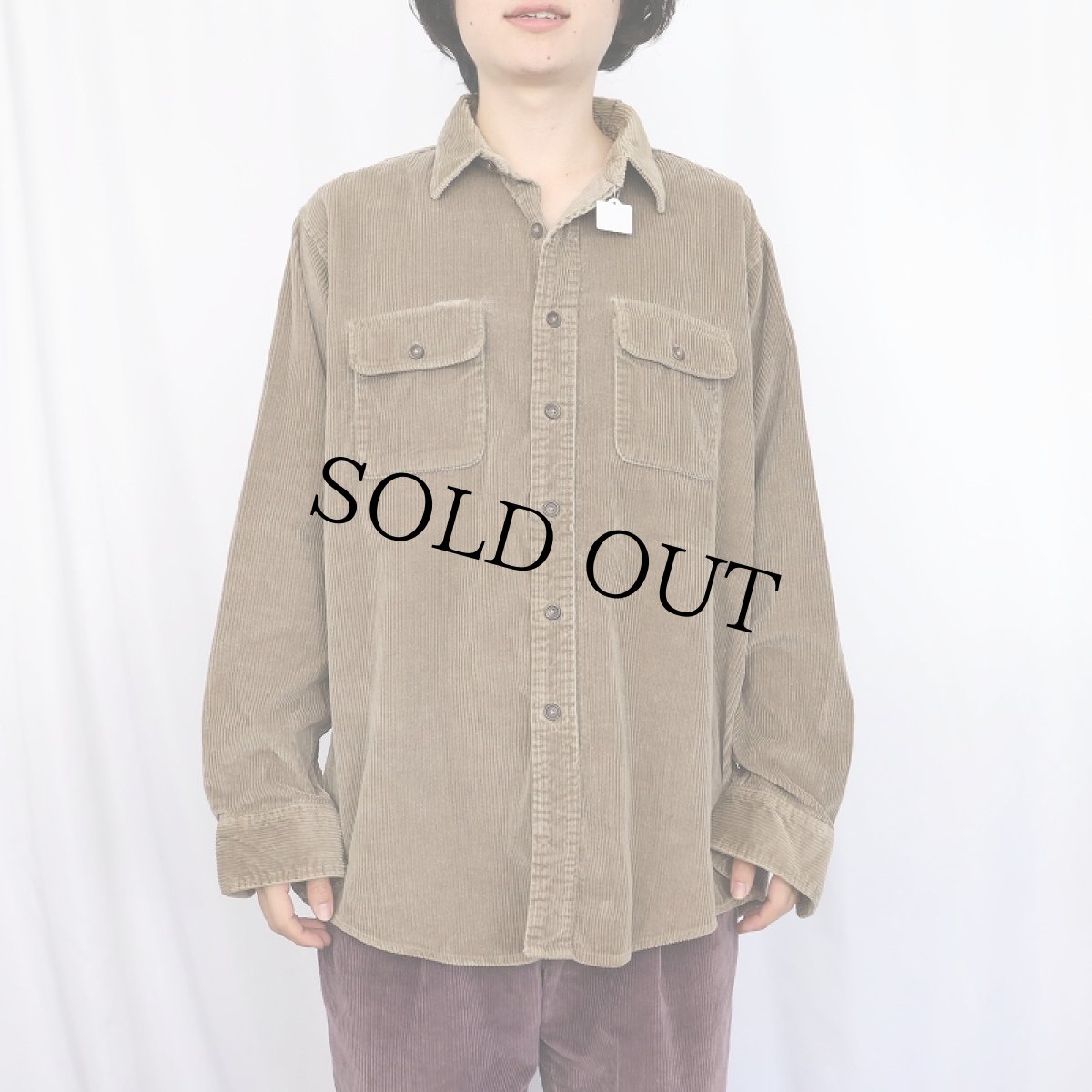 画像2: 80's L.L.Bean USA製 太畝コーデュロイシャツ (2)