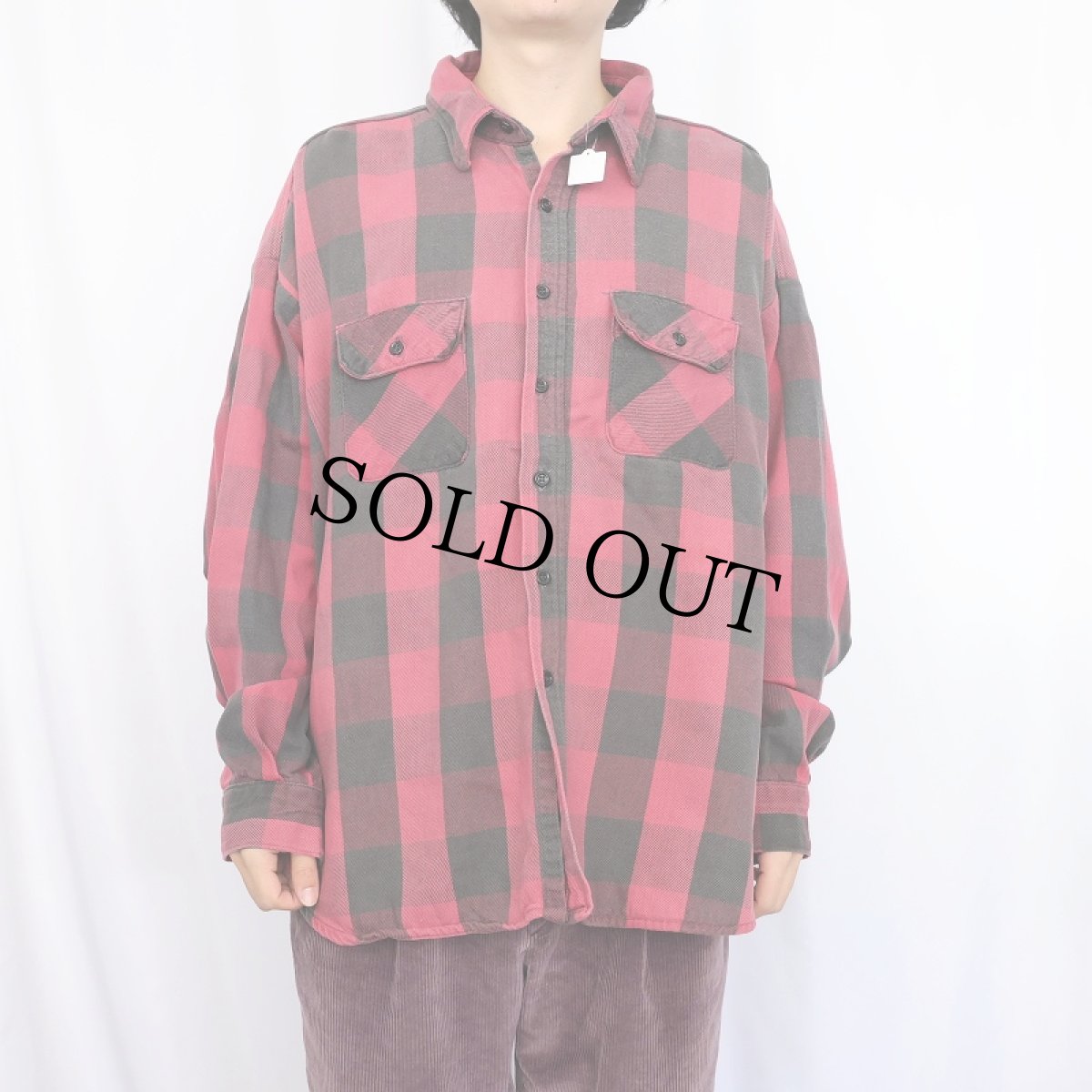 画像2: 80's DAKOTA by FIVE BROTHER USA製 バッファローチェック柄 ヘビーネルシャツ (2)