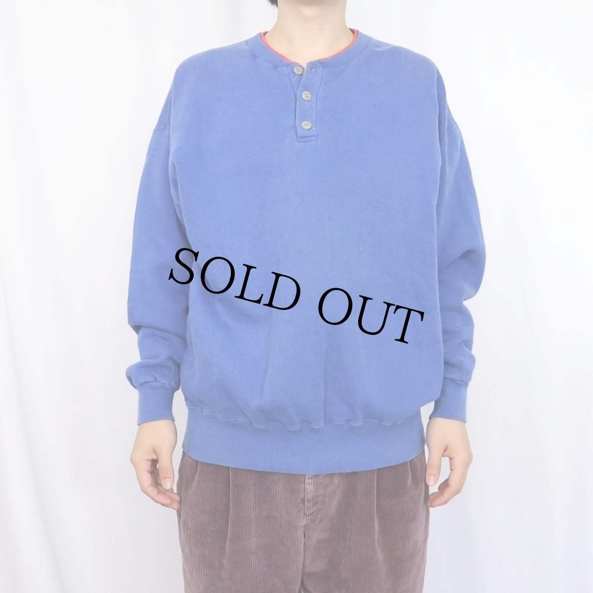 画像2: 90's L.L.Bean by RUSSELL ATHLETIC USA製 ヘンリーネックスウェット XL (2)