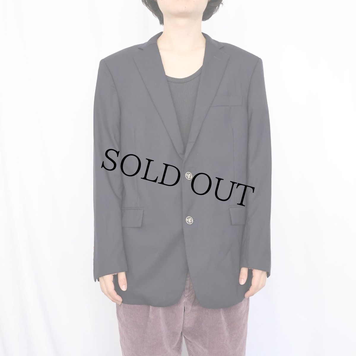 画像2: Brooks Brothers 1818 USA製 ウールテーラードジャケット BLACK SIZE40 (2)