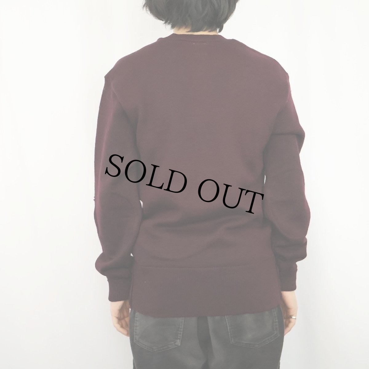 画像5: 【SALE】 40's THE SINDELAR CO. レタードニットセーター BURGUNDY SIZE44 (5)