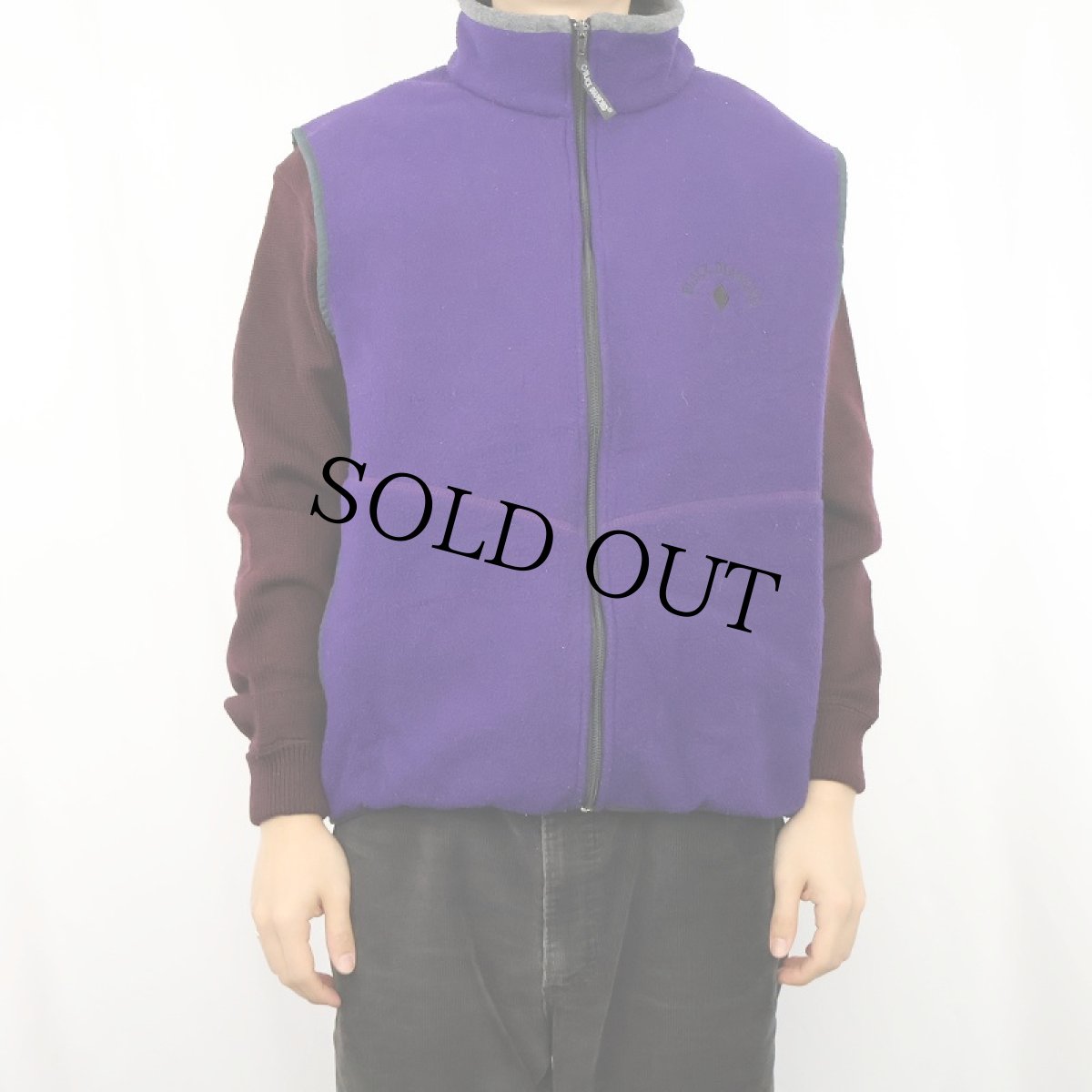 画像2: 90's BLACK DIAMOND USA製 ロゴ刺繍フリースベスト L (2)