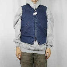画像3: 70〜80's Eddie Bauer ナイロン×デニム リバーシブル グースダウンベスト S (3)