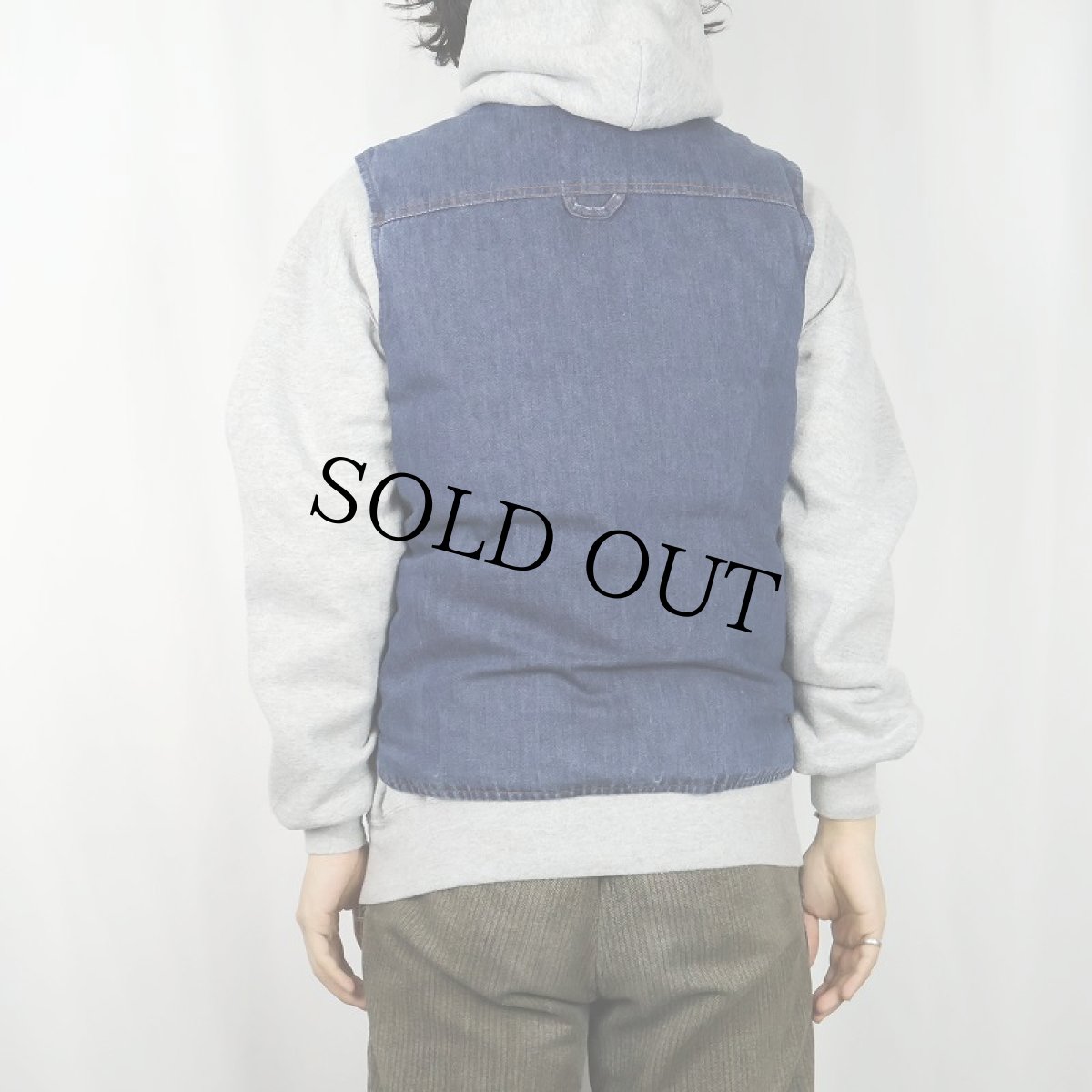 画像4: 70〜80's Eddie Bauer ナイロン×デニム リバーシブル グースダウンベスト S (4)