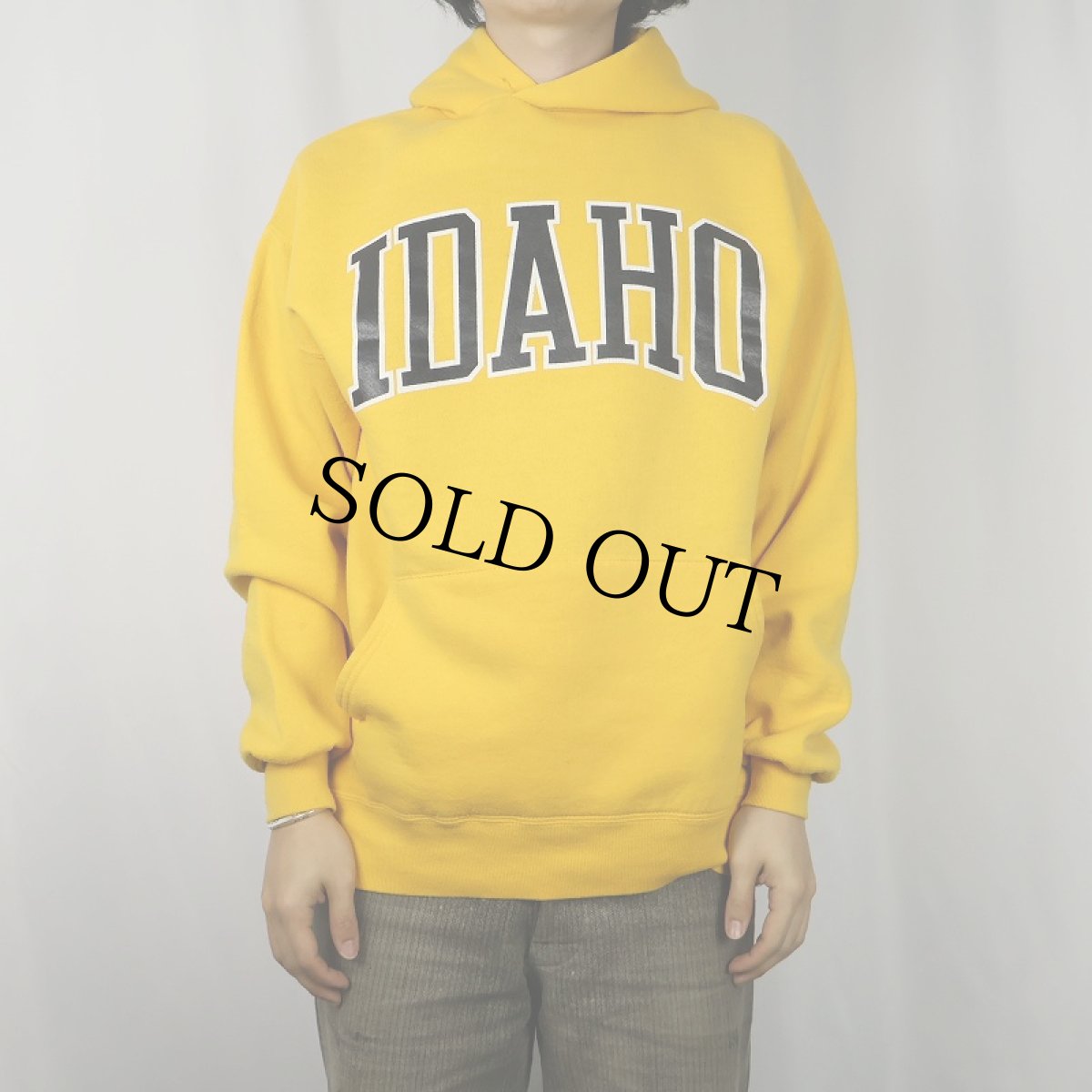 画像2: 90's RUSSELL ATHLETIC USA製 "IDAHO" プリント スウェットフーディー XL (2)