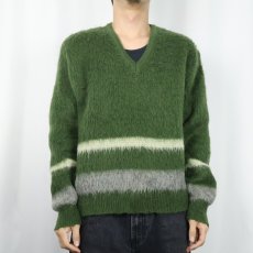 画像2: 60's Harridge Row Vネック モヘアニットセーター M (2)