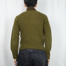 画像3: 40's U.S.ARMY 5ボタン ウールニット ジープセーター SMALL (3)