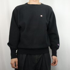 画像2: 90's Champion REVERSE WEAVE 目付き スウェット BLACK M (2)