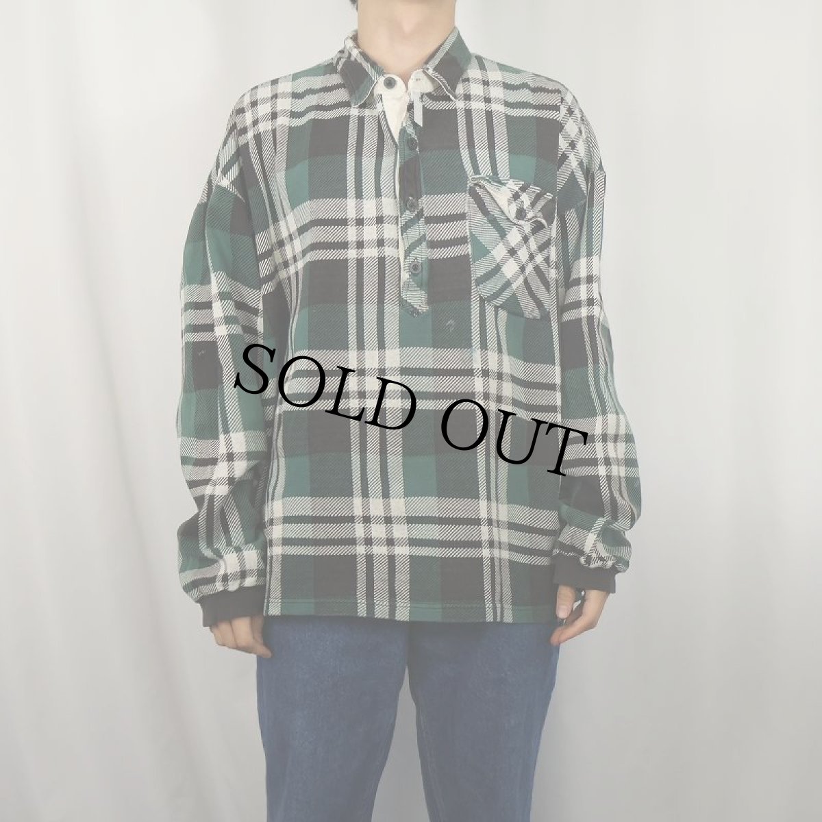 画像2: 90's GAP チェック柄 プルオーバーネルシャツ L (2)