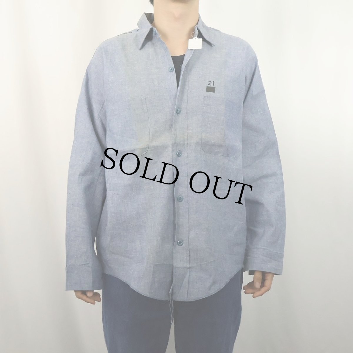 画像2: 50〜60's U.S.NAVY シャンブレーシャツ SIZE16 (2)