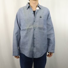 画像2: 50〜60's U.S.NAVY シャンブレーシャツ SIZE16 (2)