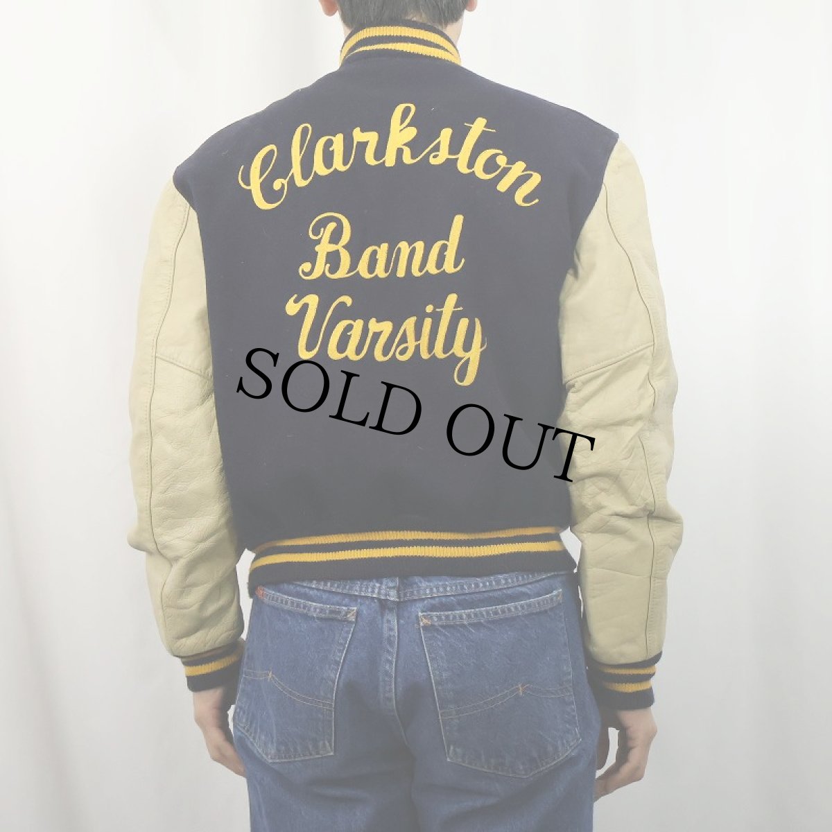 画像5: 60's Reed Sportswear チェーン刺繍 ウール×レザー スタジャン (5)