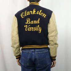 画像3: 60's Reed Sportswear チェーン刺繍 ウール×レザー スタジャン (3)