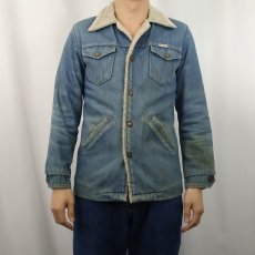 画像2: 70's Wrangler USA製 裏ボア デニムランチコート (2)