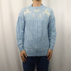 画像2: 60's Jersild トナカイ柄 アクリルニットセーター SIZE40 (2)