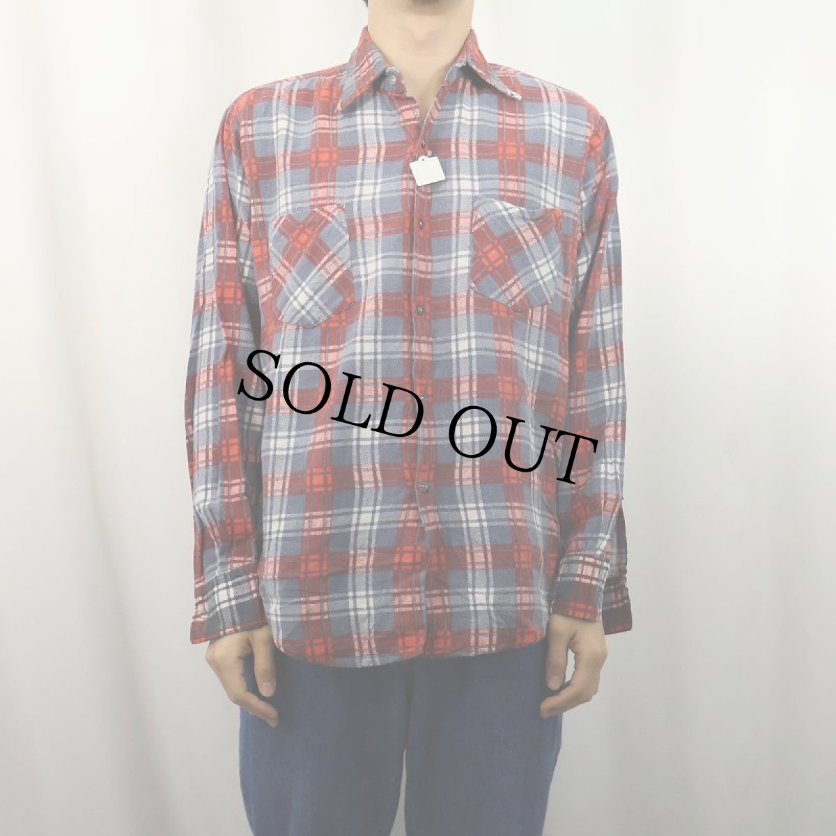 画像3: 70's MONTGOMERY WARD チェック柄 プリントネルシャツ M (3)