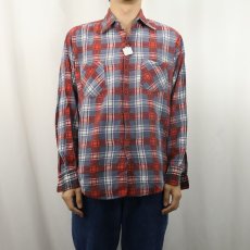 画像3: 70's MONTGOMERY WARD チェック柄 プリントネルシャツ M (3)