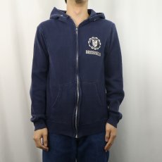 画像2: 80's Champion USA製 トリコタグ "BRUSSELS" プリントスウェットフーディー L (2)