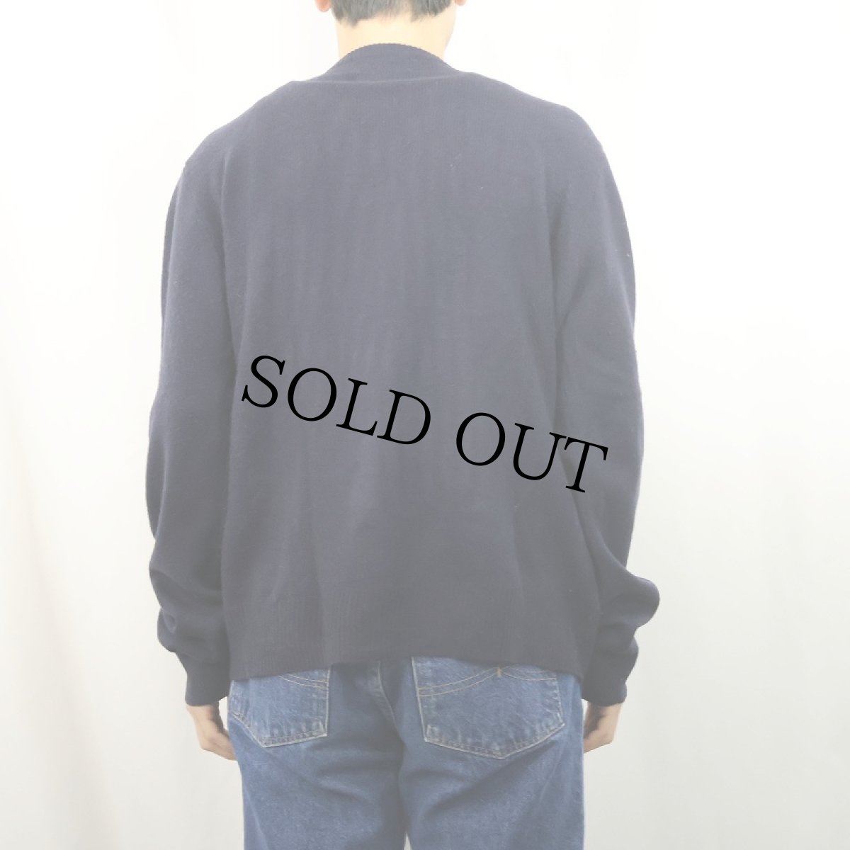 画像3: POLO Ralph Lauren Vネック ウールニットセーター NAVY L (3)