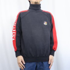 画像2: 90's Ralph Lauren クッキーパッチ タートルネックスウェット BLACK M (2)