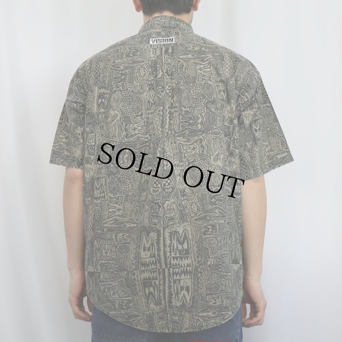 画像3: 80〜90's VISION STREET WEAR USA製 "John Grigley" アート柄コットンシャツ (3)