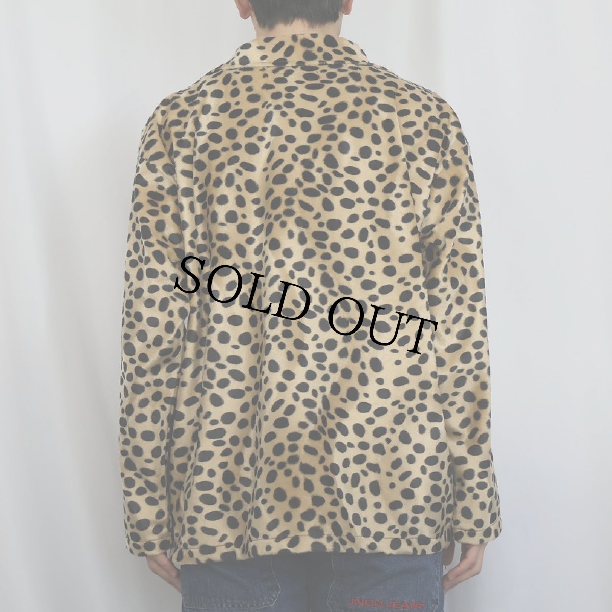 画像3: 90's GOLD RIDER USA製 レオパード柄 フェイクファープルオーバーシャツ (3)