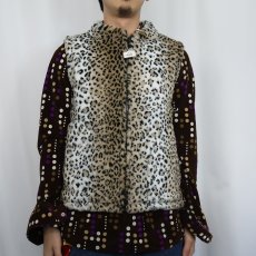 画像2: 90's Cobblestone Canyon USA製 レオパード柄 フェイクファーベスト (2)