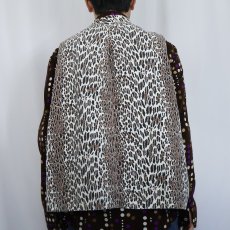 画像3: ハンドメイド レオパード柄 コーデュロイベスト (3)