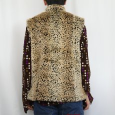 画像3: レオパード柄 フェイクファーベスト M (3)