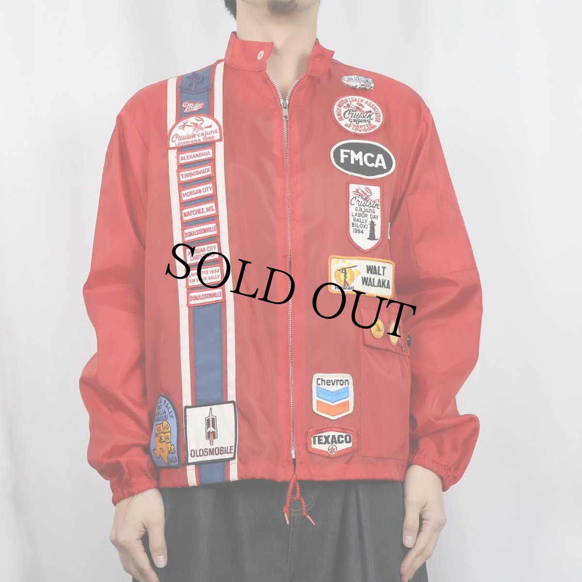 画像3: 70〜80's Swingster ワッペン＆バッジ付き ナイロンレーシングジャケット M (3)