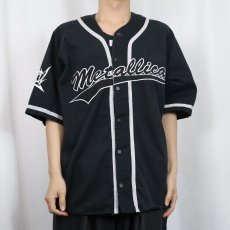画像3: 90's METALLICA USA製 ヘヴィメタルバンド コットンベースボールシャツ BLACK L (3)