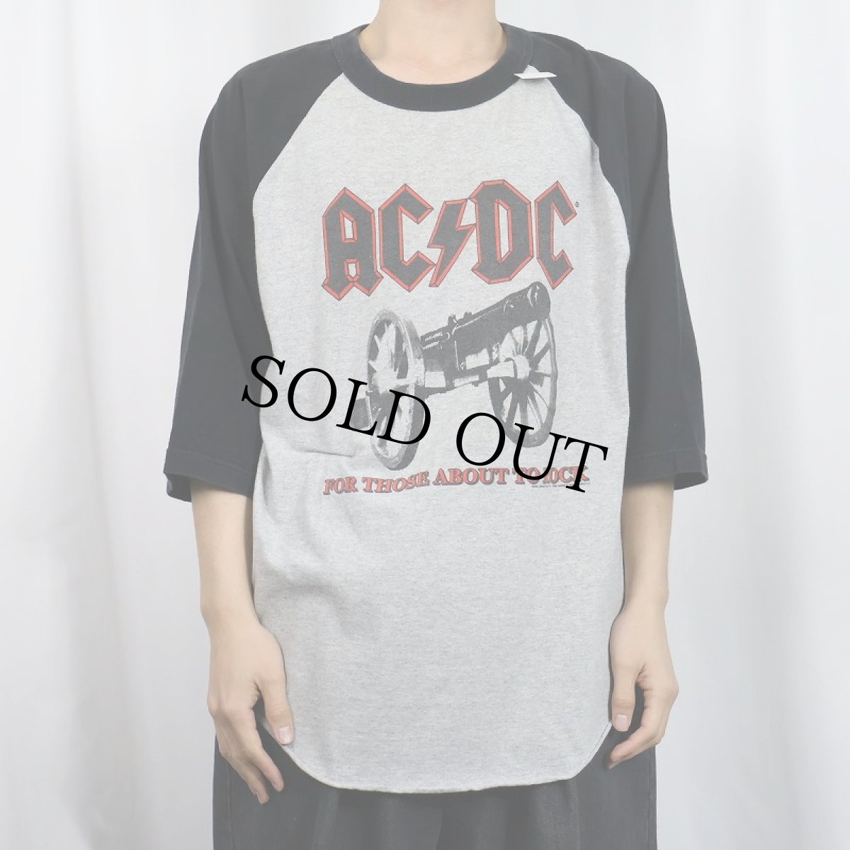 画像2: 2000's AC/DC USA製 "For Those About to Rock" ロックバンドラグランTシャツ BLACK 2XL (2)