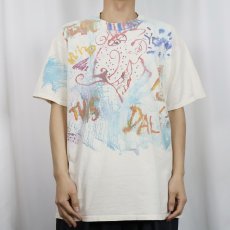 画像2: 90's Winston Haycock USA製 ハンドペイントTシャツ XL (2)
