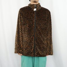 画像3: 80's Marvin Richards レオパード柄 ベロアリバーシブルジャケット XL (3)
