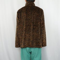 画像4: 80's Marvin Richards レオパード柄 ベロアリバーシブルジャケット XL (4)