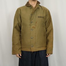 画像3: 40's U.S.NAVY N-1 "初期" ステンシル入り "ピケ" デッキジャケット (3)
