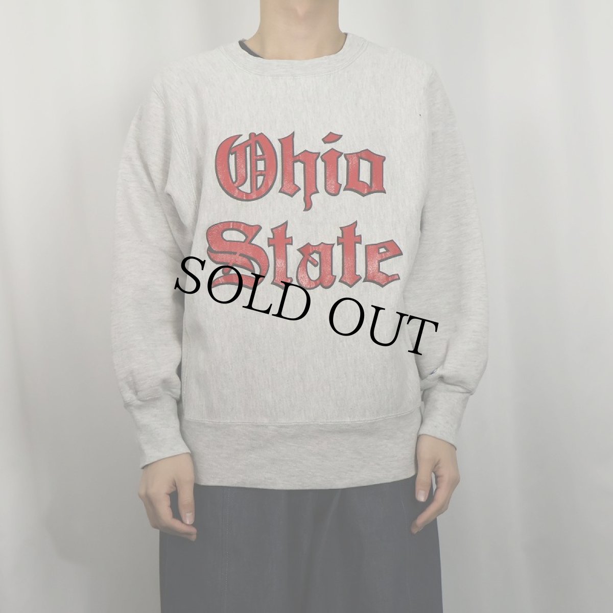 画像2: 80's Champion REVERSE WEAVE USA製 トリコタグ "OHIO STATE" プリントスウェット M (2)