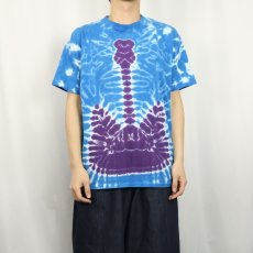画像2: 90's USA製 ギター柄 タイダイ染めTシャツ L (2)