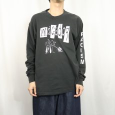 画像2: 90's Magadog USA製 "RACISM FIGHT" スカバンド プリントロン BLACK XL (2)