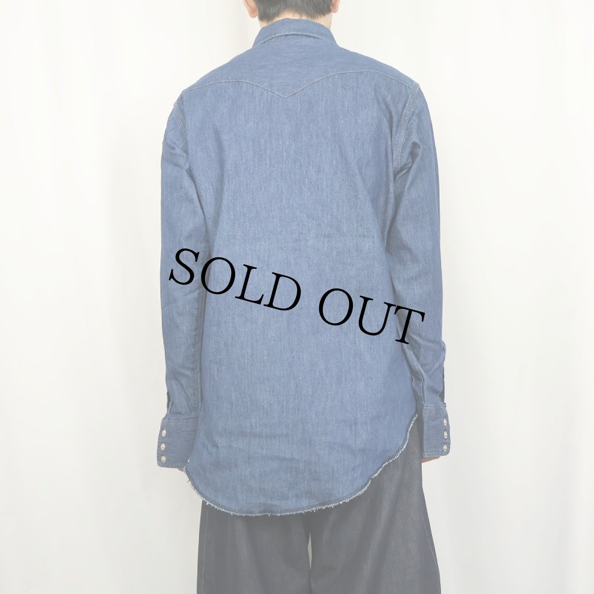 画像3: 80's Wrangler USA製 デニムウエスタンシャツ SIZE16×34 (3)