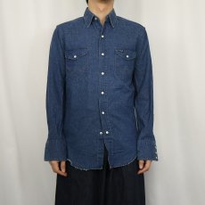 画像2: 90's Wrangler デニムウエスタンシャツ XL (2)