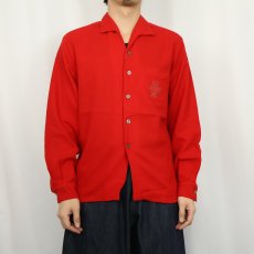 画像2: 50〜60's Sportsman by CAL-MADE ウール イタリアンカラーシャツ M (2)