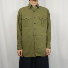 画像2: 50's BOY SCOUTS OF AMERICA マチ付き コットンツイルシャツ (2)