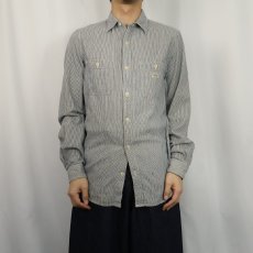 画像2: Ralph Lauren DENIM&SUPPLY ヒッコリーストライブ コットンシャツ M (2)