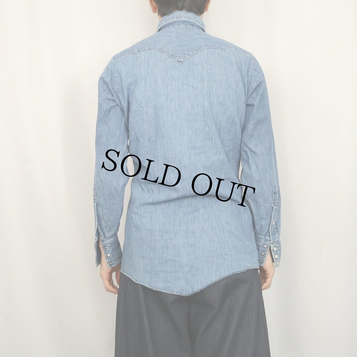 画像3: 70's LONG HORN ハンド刺繍入り デニムウエスタンシャツ (3)