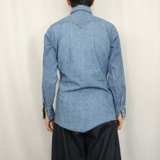 画像3: 70's LONG HORN ハンド刺繍入り デニムウエスタンシャツ (3)