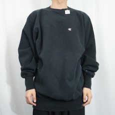 画像2: 90's〜 Champion REVERSE WEAVE 目付きスウェット BLACK (2)