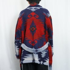 画像3: LAUREN RALPH LAUREN ネイティブ柄 ショールカラー ウールニットガウン (3)