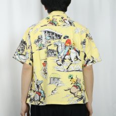 画像3: 40's〜 カウボーイ柄 コットンアロハシャツ (3)